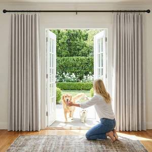 lot 13573 image: NICETOWN 100% Blackout Linen Curtains 90 Long for Bedroom, Thermal Insulated Living Room Curtains with Liner, Farmhouse Style Linen Blend Window Draperies for Dining Room (2 Panels, 52 W, Natural)