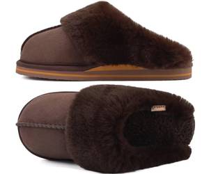 lot 14203 image: KuaiLu Womens Slippers, Fluff Dual Memory Foam Slippers Ladies Cozy Arch Support Warm Scuff Slippers Slip on Comfy Winter House Shoes with Non-Slip Indoor Outdoor Hard Sole Dark Brown 9