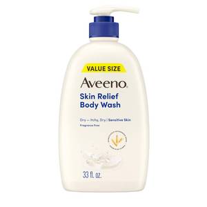 lot 14209 image: Aveeno Skin Relief Fragrance Free Body Wash, Triple Oat Formula, Gentle Daily Cleanser for Itchy Dry Sensitive Skin, Soap & Paraben Free, Soothes & Moisturizes, 33 fl oz