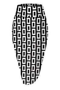 lot 14215 image: MINEFREE Womens Premium High Waist Nylon Ponte Stretch Office Pencil Skirt Checkered Patterned GUBLACK 1XL