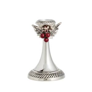 lot 14222 image: Mud Pie Christmas Large Holly Candlestick