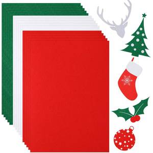 lot 14231 image: Outus 15 Pcs Christmas Colored Felt Sheets 11.8 x 8.2 Soft Felt Fabric Sheets for Craft Red Green White Felt Fabric for Holiday DIY Crafts Sewing Art Christmas Decoration,1 mm Thick