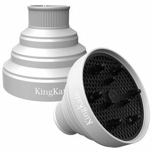 lot 14245 image: Collapsible Silicone Hair Dryer Diffuser - Travel and Easy Storage - Fit Most Hair Dryers with Nozzle Diameter D-1.575Inch to 1.968 Inch (4-5cm) - Gray