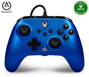 lot 14260 image: PowerA Enhanced Wired Controller for Xbox Series XS - Sapphire Fade, gamepad, wired video game controller, gaming controller, Xbox Series XS, Officially Licensed for Xbox