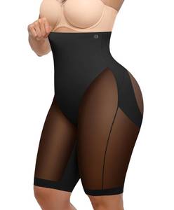 lot 14301 image: SHAPELLX Body Shaper Tummy Control Butt Lifting Shapewear Shorts High Waisted Invisible Trainer (Black Medium)