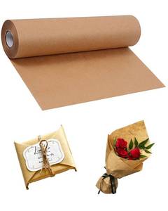 lot 14322 image: Hibmisy Kraft Paper Roll, Wrapping Paper for Gift Packaging, Crafts, Birthdays, Christmas (Brown, 11.8 � 16.4)