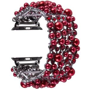 lot 14325 image: VIQIV Bling Bands Compatible with Apple Watch Band 38mm 40mm 41mm 42mm 44mm 45mm 49mm Iwatch Series SE 9 8 7 6 5 4 3 2 Ultra, Pearl Diamond Rhinestone Jewelry Metal Dressy Bracelet Bangle Strap for Women