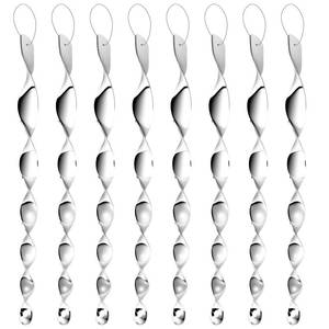 lot 14337 image: 12 Pack Silver Spiral Bird Repellent Reflective Scare Rods, Hanging Plastic Rod Bird Deterrent Device, Glossy Finish Wind Spinner Scare Animals Away Outside Patio Lawn Garden Trees Decorations