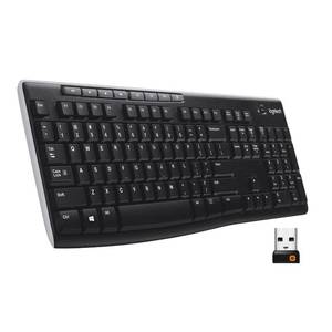 lot 14342 image: Logitech K270 Wireless Keyboard for Windows, 2.4 GHz Wireless, Full-Size, Number Pad, 8 Multimedia Keys, 2-Year Battery Life, Compatible with PC, Laptop, Black