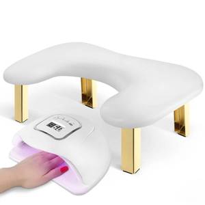 lot 14492 image: Nail Arm Rest, Arm Rest for Nails Tech, PU Leather Nail Tech Arm Rest, U-Shaped Hand Rest for Nails Tech, Foldable Manicure Hand Rests for Foot Hand Rest, White