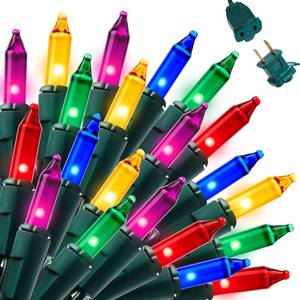 lot 15194 image: Joiedomi Multicolor Christmas String Lights,450(3x150) 93.6FT Christmas Fairy Tree Lights Plug in for Indoor Outdoor Xmas Decorations Patio Holiday Theme Party Yard House,Green Wire