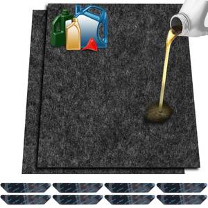 lot 15198 image: ToLanbbt 2 Pack Garage Floor Mat 60 x 36 - Oil Spill Mat for Under Car Driveway Oil Drip Pad with 8P Tapes, Waterproof Backing, Leak Absorbent, Reusable, Washable, Protect Garage Floor (Dark Gray)