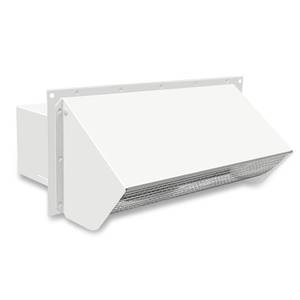 lot 15207 image: Wall Vent Cap for Microwave & Range Exhaust Vent Hood, 3-14 x 10 Exhaust Vent, White, for Kitchen Bathroom RV Exterior Duct Ventilation