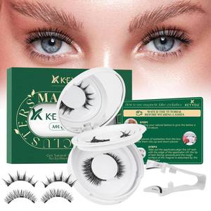 lot 16212 image: KEYYOU Daily Wear Reusable Magnetic Eyelashes No Glue Needed 2 Pair with Applicator, Easy to Apply & Long Lasting for Daily Use & Events D Natural Magnetic Lashes(A01A02)