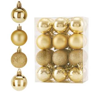 lot 16239 image: Diahom Christmas Ball 24ct 1.57 Inches Gold Mini Xmas Hanging Ornaments for Trees Wreath Garland Wedding Party Home Office Shop Decorations