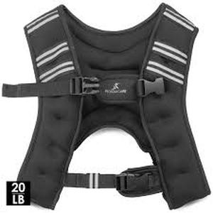 lot 1233 image: Black weighted vest 20 lb
