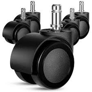 lot 2040 image: Five piece office chair wheels black