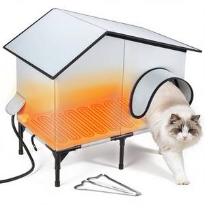 lot 1346 image: Heated Outdoor Cat House with Heater, Waterproof and Insulated Cat Shelter for Winter, Durable and Warm Cat Houses for Outdoor Cats, Ideal for Feral, Stray, and Barn Cats