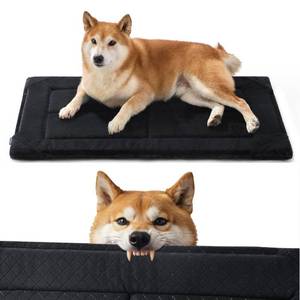 lot 1357 image: Bedsure Chew Proof Dog Bed Large Sized Dog Machine Washable Pet Crate Pad Durable Kennel Pad for Chewers, Black