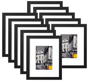 lot 1359 image: eletecpro 8x10 Picture Frames Set of 10, Picture Frame Collage Wall Decor Display 5x7 Photo With Mat or 8x10 without Mat, Home Decor Gallery Frame for Table Top or Wall Mounting, Black