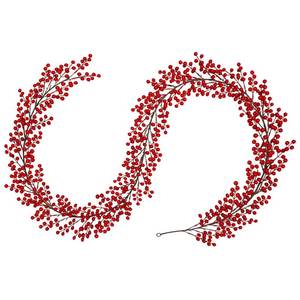 lot 1365 image: Breeze Touch 8.8FT Christmas Red Berry Garland, Cranberry Holly Berry Garland for Christmas Tree, Mantle, Fireplace, Window and Outdoor Holiday Decoration
