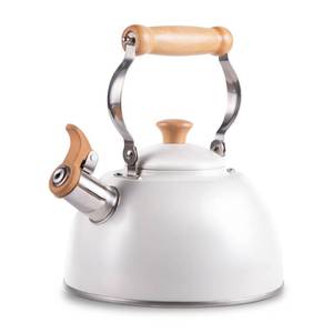 lot 1369 image: ROCKURWOK Tea Kettle, Tea Pot with Cool Touch Ergonomic Handle, Teapot Food Grade Stainless Steel, Tea Kettle Stovetop, Kettle Teapot, Whistling Tea Kettle, Tea Pot, 2.7 Quart (White)