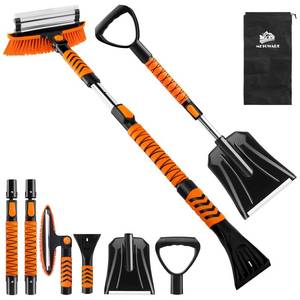 lot 1373 image: METOWARE 44 Ice Scrapers and Snow Brush for Car Windshield with Snow Shovel with Ergonomic Foam Grip and 360° Pivoting Brush Head, Snow Brush for Car SUV Truck