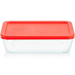 lot 1388 image: Pyrex Simply Store Glass Food Storage Container, Snug Fit Non-Toxic Plastic BPA-Free Lids, Freezer Dishwasher Microwave Safe, 6 Cup