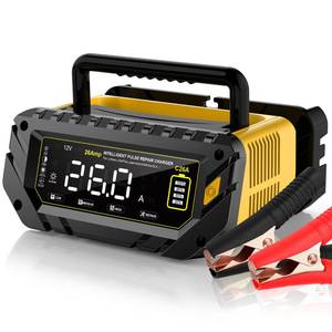 lot 1394 image: 26 AMP Car Battery Charger, 6V12V24V Lead-Acid, Lithium, LiFePo4 Smart Battery Charger, Large Screen Trickle Charger, Fully Automatic Chargers and Maintainer for Car, Motorcycle, Lawn Mower