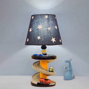 lot 1403 image: HERBESTBAY Table Lamp, Adorable 14 Inch Racing Road Style Kids Desk Lamp, Car Bedside Lamp Ideal for Childrens Bedroom Decor, Includes LED Bulb, speed track, HB-LFL905