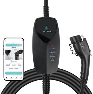 lot 1416 image: Lectron Portable Level 1 J1772 EV Charger with Wi-FiApp Control - 12 Amp, 120V Portable Charger with NEMA 5-15 Plug, 16ft Charging Cable - for J1772 Electric Vehicles ONLY