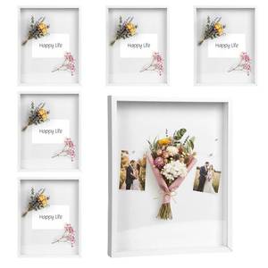 lot 1424 image: Shadow Box Frame - 8x10 Square Frame Display Case, Small Deep Display Case for Wall Mountable Display Box for Medals, Photos, Dried Flowers (6 PcsWhite