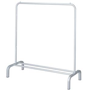 lot 1433 image: JIUYOTREE Metal Clothing Rack 43.3 Inches Clothes Garment Coat Rack with Bottom Shelf Clothing Rack for Hanging Clothes Coats Skirts Shirts Sweaters Silver Gray