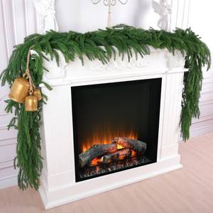 lot 1443 image: Rowfad 2 Pcs 9 Ft Artificial Norfolk Pine Garlands, Realistic Christmas Pine Garland Faux Winter Greenery for Holiday Table Centerpiece, Mantel, Wall, Indoor, Outdoor Christmas Decor (2, 9 Ft)