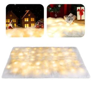 lot 2002 image: HOMSHIAM Led Christmas Blanket Roll - LED Lights Embedded in Artificial Snow Blanket for Winter Wonderland Holiday Decor (70  17.7inch)