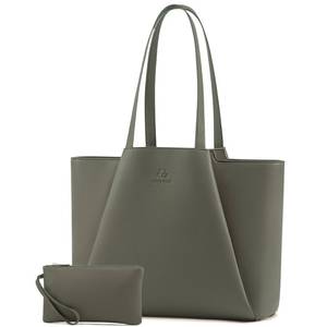 lot 2009 image: LOVEVOOK Laptop Tote for Women - 15.6 Inch Faux Leather Laptop Bag with Clutch, Large Capacity Office Purse Computer Briefcase for Casual Business Travel,Dark Green