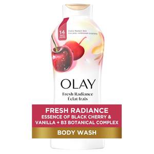 lot 2015 image: Olay Body Wash for Women, Fresh Radiance, Refreshing & Renewing, Made with Plant Based Cleansers, B3 Botanical Complex, For All Skin Types, Black Cherry & Vanilla Scent, 22 fl oz
