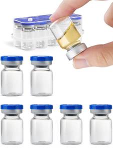 lot 2016 image: ZWCP 5ml Glass Vials for Injections, Self-Healing Injection Port, Empty Vials for Injections with Sealed Cap (10 Pack)