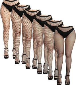 lot 2022 image: Buauty 6 PCS Black Fishnet Stockings For Women, Fish Nets Women Tights, Fishnet Tights Womens Thigh Hight Stockings