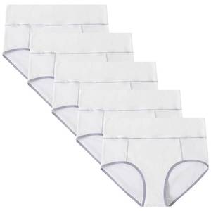 lot 2033 image: POKARLA Womens Cotton Underwear High Waist Full Coverage Briefs Soft Breathable Postpartum Panties Stretch Underpants Regular & Plus Size XL
