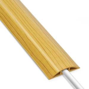 lot 2037 image: Floor Cord Cover 4FT, Wood Yellow Cord Hider Floor, Soft Cord Protector Floor, Organizer Wires Floor Cable Cover, Hide Extension Floor Wire Covers for Cords, Cable Cavity 0.47 (W) x 0.24 (H)