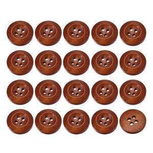 lot 2043 image: uxcell 50Pcs Wooden Buttons, 18mm(34) 4 Hole Round Wood Sewing Button Craft for Sewing DIY Craft Clothing, Red Brown