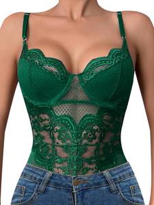lot 2058 image: popiv Women One Piece Lingerie Lace Body Suits Teddy Corset Tops Underwire Bodysuit