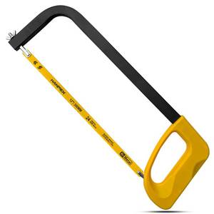 lot 2074 image: Hanpex 12in. High-Tension Hacksaw Frame with 24 TPI Bi-metal Blade, Hand Saw Suitable for Metal, wood, PVC, Carpentry