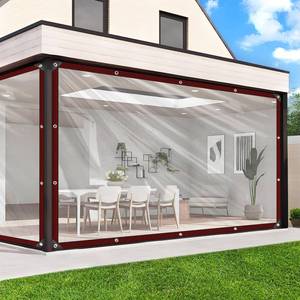 lot 2076 image: Clear Tarp - Heavy Duty Waterproof 7x12ft Clear Plastic Tarp with Grommets Transparent Vinyl Tarps Outdoor Garden Rainproof Tarpaulin for Greenhouse Plant Patio Roofs Porch Chicken Coop