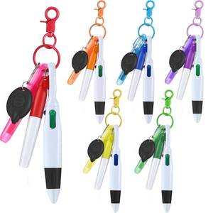 lot 2098 image: Chinco 30 Pcs Nurse Pen Set Surgical Tech Gifts Retractable Shuttle Pen Clip with Mini Highlighter Badge Neon Marker LED Keychain Ring Clip for Nurse Doctor Teacher Office(Cute,Mix Color)