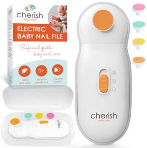 lot 2101 image: Cherish Baby Care Baby Nail Trimmer Electric - Automatic Safety Stop, BPA-Free & Safety-Tested Electric Nail File Baby, Includes 4 File Pads, 0-12 Months