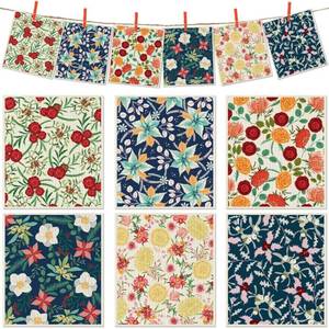 lot 2105 image: Revahope 6 Pieces Christmas Swedish Paper Dishcloths for Kitchen, 7 x 7.6 Inches Reusable Paper Towels Washable, Highly Absorbent Kitchen Towels Quick Drying Cleaning Dish Cloths Xmas Decor (Holly)