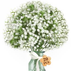 lot 2112 image: MAQIAHN 20 Baby Breath Artificial Flowers - Babies Breath Flowers Artificial Bulk Faux Flowers Bouquet White Flores Greenery Real Touch Fake Flower Arrangements Wedding Centerpieces Tables Decorations