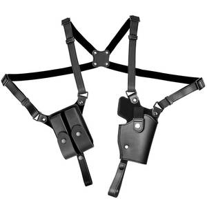 lot 2122 image: Universal Shoulder Holster for Men Adjustable Leather Gun Holster for Concealed Carry with Double Magazine Pouch Fits 1911, Glock 171923, and Most Pistols (Right Hand Use)